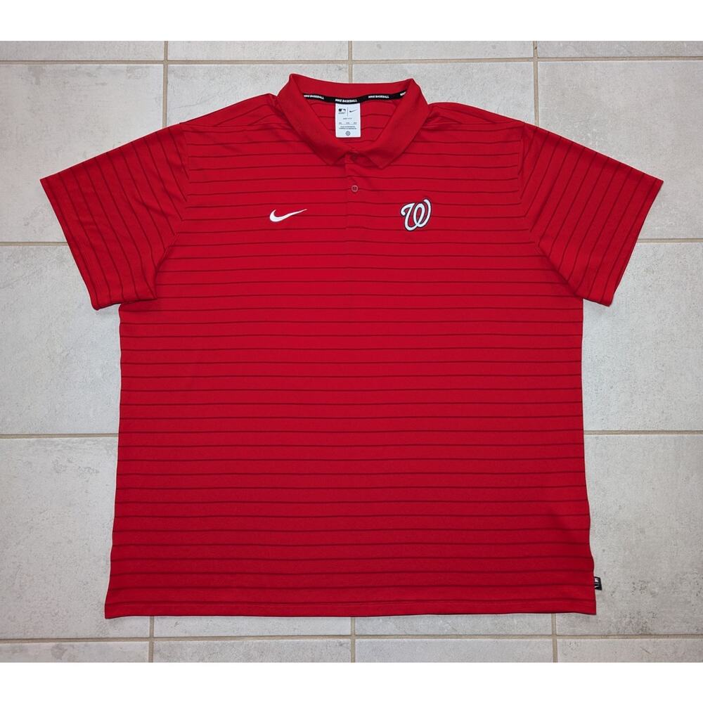Nike Men's 3XL Washington Nationals MLB Authentic Dri-Fit Polo Red Player Issued